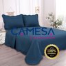 Colcha Cobre Leito Casal Roupa de Cama Kit 2 Pçs Dupla Face - Azul-marinho - 6