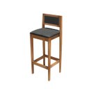 Ver imagem 6 de Kit 6 Banquetas Madeira Mel com Linho Chumbo Balcão Encosto Estofado