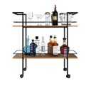 Ver imagem 3 de Carrinho Bar Estilo Industrial 2 Prateleiras P1036 Mel
