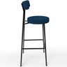 Kit 06 Banquetas Altas Cozinha Bar Sala De Jantar Em Aço Milão L02 Suede Azul Marinho - Lyam Decor - 8