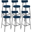Ver imagem 1 de Kit 06 Banquetas Altas Cozinha Bar Sala De Jantar Em Aço Milão L02 Suede Azul Marinho - Lyam Decor