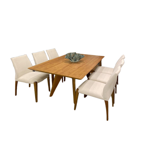Mesa de Jantar Ambar + 6 Cadeiras Linea Fast Sofá