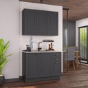 Ver imagem 1 de Armário de Cozinha Modulada Compacta Fidelitá Nara 100% MDF 2 Peças 120cm 6 Portas 2 Gavetas sem