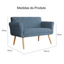 Ver imagem 5 de Sofá Namoradeira 02 Lugares Isabela Linho Cores - DS Estofados - Azul