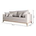 Ver imagem 2 de Kit Sofá Beny 180cm + 2 Poltronas Base de Madeira Linho