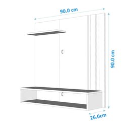Painel P/ Tv até 32 Polegadas: Preto C/ Nature - 3