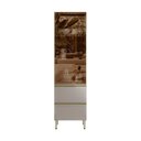 Ver imagem 1 de Cristaleira Proença D9170 60 Cm 1 Porta Reflecta e 2 Gavetas Nogueira Nude Prime Tx - Demartêz