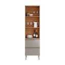 Ver imagem 2 de Cristaleira Proença D9170 60 Cm 1 Porta Reflecta e 2 Gavetas Nogueira Nude Prime Tx - Demartêz