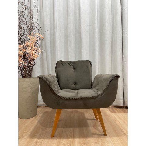 Poltrona Decorativa 1 Lugar Marrom 500 Rebeca