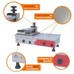Prensa Chapa Grill Sanduicheira Conjugada Profissional Elétrica Alumínio Lanche Pra-700e 220v - 3