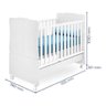 Berço Americano C/Colchão Rodizio 2Em1 Vira Mini Cama Branco - 6