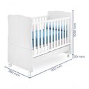 Ver imagem 6 de Berço Americano C/Colchão Rodizio 2Em1 Vira Mini Cama Branco