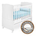 Ver imagem 2 de Berço Americano C/Colchão Rodizio 2Em1 Vira Mini Cama Branco