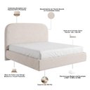 Ver imagem 5 de Cama Casal Flutuante com Cabeceira 140cm Aura W01 Bouclê Creme - Lyam Decor