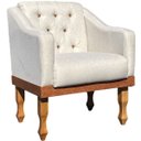 Ver imagem 4 de Kit 02 Poltronas Decorativa Grécia no Linho - Dritex Decor:linho Bege