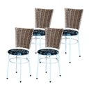 Ver imagem 1 de 4 Cadeiras Branca para Mesa Hawai Avelã Assento Floral:floral Preto