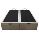 Ver imagem 7 de Base Box Baú para Cama Casal King 192x203cm Bipartido Liz S05 Suede Bordado Bege - Mpozenato