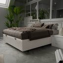 Ver imagem 2 de Base Box Baú para Cama Casal King 192x203cm Bipartido Liz S05 Suede Bordado Bege - Mpozenato