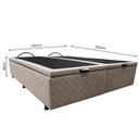Ver imagem 5 de Base Box Baú para Cama Casal King 192x203cm Bipartido Liz S05 Suede Bordado Bege - Mpozenato