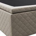 Ver imagem 4 de Base Box Baú para Cama Casal King 192x203cm Bipartido Liz S05 Suede Bordado Bege - Mpozenato