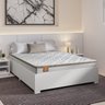 Cama Box Casal Desmontável Com Colchão Molas Ensacadas Real 138x188x58cm Bege / Branco Inducol - 2