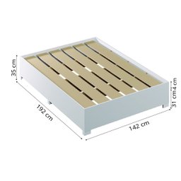 Cama Box Casal Desmontável Com Colchão Molas Ensacadas Real 138x188x58cm Bege / Branco Inducol - 3