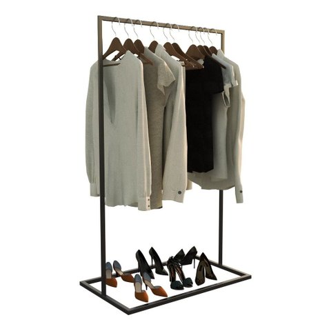 Cabideiro Organizar 170cm Moderna Estilo Industrial Jaquetas Technox