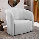 Ver imagem 2 de Kit 02 Poltronas Decorativas Abby Bouclê Cinza Claro - Desk Design
