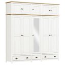 Ver imagem 1 de Guarda Roupa 10 Portas 3 Gavetas Branco/freijó Topázio - Fn