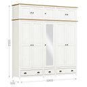 Ver imagem 4 de Guarda Roupa 10 Portas 3 Gavetas Branco/freijó Topázio - Fn