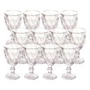 Ver imagem 1 de Jogo 12 Taças de Vidro com Borda Dourada Diamond Cor Transparente Água 300ml Class Home