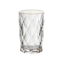 Jogo 6 Copos Clear Borda Dourada 350ml - 1