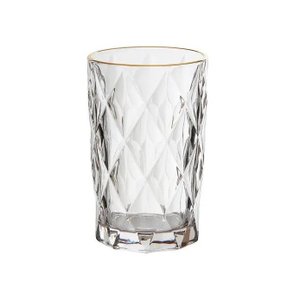 Jogo 6 Copos Clear Borda Dourada 350ml