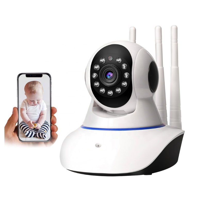 Camera Ip 3 antenas Wifi Interna Segurança Espiã Sensor de Presença 360 graus fácil instalaçã