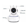 Camera Ip 3 antenas Wifi Interna Segurança Espiã Sensor de Presença 360 graus fácil instalaçã - 5