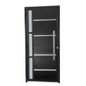 Porta de Alumínio Pivotante Frisada Com Visor Lado Esquerdo 210x90cm Preto Allo Esquadrias - 1