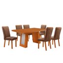 Ver imagem 2 de Mesa de Jantar Carolina 180cm Tampo MDF Laminado Detalhe Base Off White Canto Copo com 4 Cadeiras Li