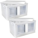 Ver imagem 1 de 2 Caixas Organizadoras Empilhável Dobrável 2 Portas 75 L