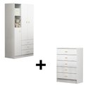 Ver imagem 1 de Conjunto Guarda Roupa + Comoda Ditália BB-322+BB-120 Branco