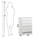 Ver mais imagens de Conjunto Guarda Roupa + Comoda Ditália BB-322+BB-120 Branco