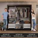 Ver imagem 6 de Guarda-roupa Casal 3 Portas de Correr com Espelhos 4 Gavetas Preto/cinza Sublime Plus Madesa