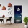 Adesivo Decorativo Porta Natureza Lua Reflexo no Mar a Noite - 4