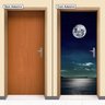 Adesivo Decorativo Porta Natureza Lua Reflexo no Mar a Noite - 2