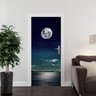Adesivo Decorativo Porta Natureza Lua Reflexo no Mar a Noite - 3