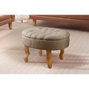 Ver imagem 4 de Puff Elizabeth Capitonê Oval Linho Bege 103