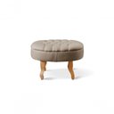Ver imagem 3 de Puff Elizabeth Capitonê Oval Linho Bege 103