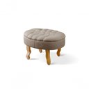 Ver imagem 1 de Puff Elizabeth Capitonê Oval Linho Bege 103