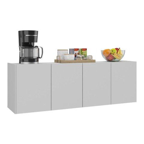 Balcão de Cozinha Suspenso 4 Portas Multimóveis Mp2167 Branco