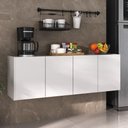 Ver imagem 2 de Balcão de Cozinha Suspenso 4 Portas Multimóveis Mp2167 Branco