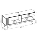 Ver imagem 4 de Rack para Sala de Estar TV 60 pol Quebec C04 Off White Matte Freijó - Lyam Decor